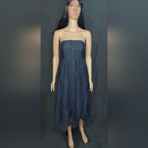 NWOT!  Lulus Navy Blue Sleeveless Button Dress size XS